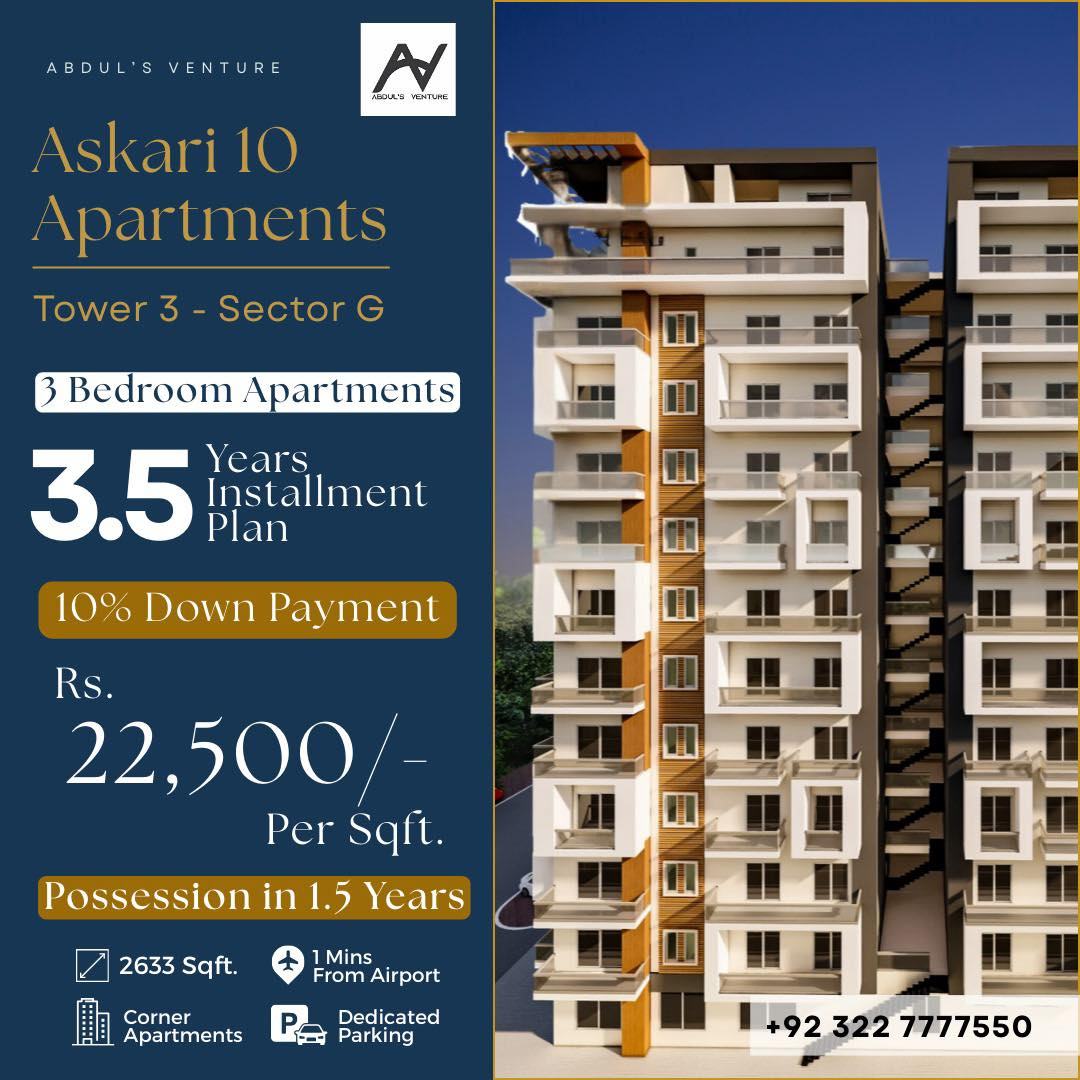 Askari 10 — Tower 3 photo 1, Askari 10, Sector G — near Abdullah Gul Interchange, DHA Lahore — Abdul's Venture, DHA Lahore